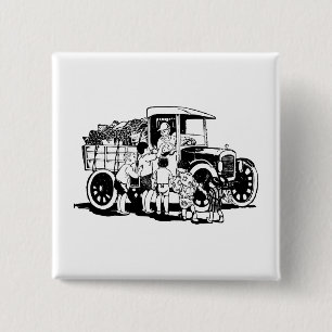 Truck 15 Cm Square Badge