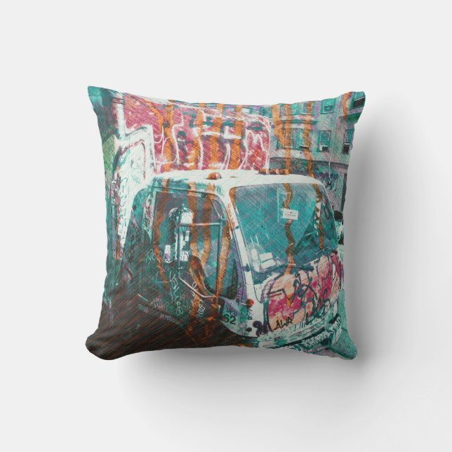 Truck-A-Licious Bang ( graffiti Love ) Cushion (Front)