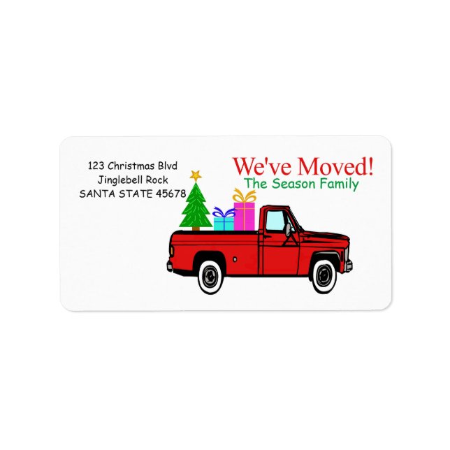 Truck and tree Christmas label (Front)