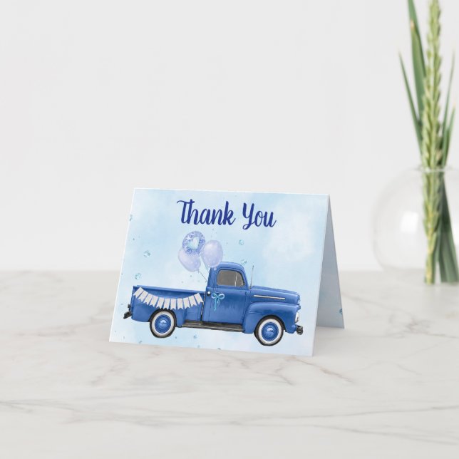Truck Baby Shower Thank You Cards (Front)