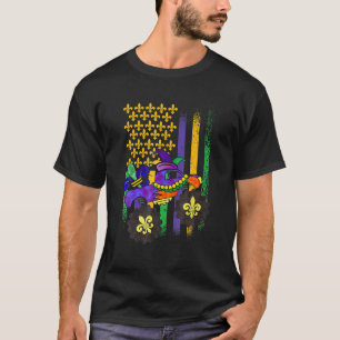 Truck Beads American Flag Mardi Gras Carnival Jest T-Shirt
