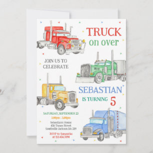 Truck Boy Birthday Invitation