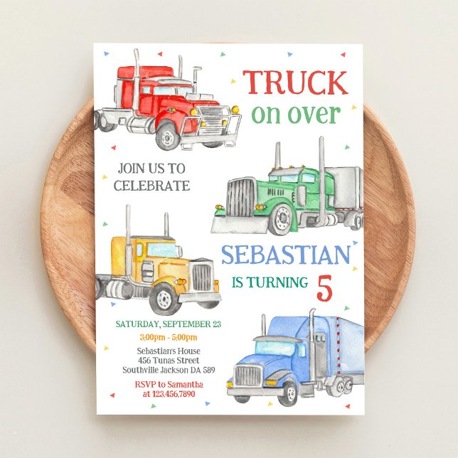 Truck Boy Birthday Invitation (Creator Uploaded)