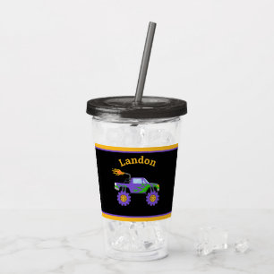 Truck Budget Personalised Name Kids Acrylic Tumbler