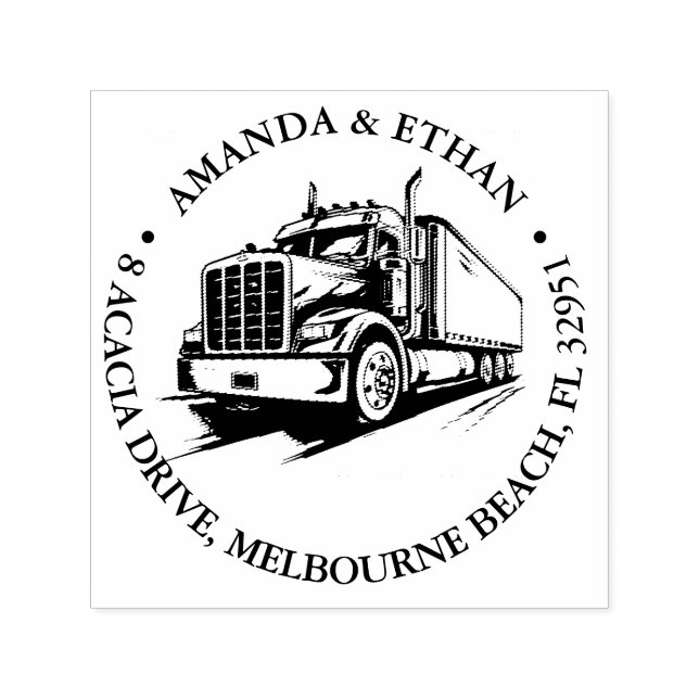 Truck Business Theme Self-inking Stamp (Design)