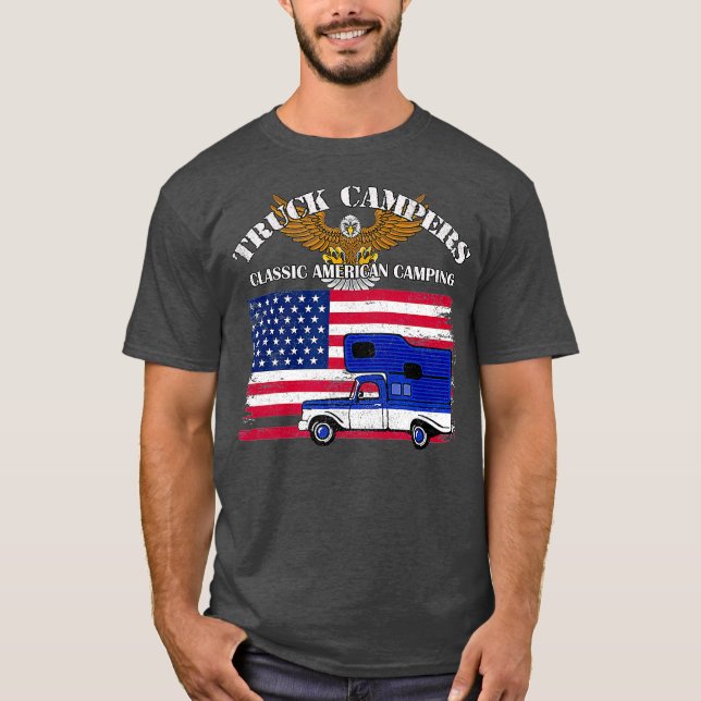 Truck Camper Retro Vintage Pickup Classic T-Shirt (Front)
