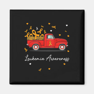 Truck Carrying Orange Ribbon Leukaemia Awareness Magnet