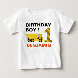 Truck Construction 1st Birthday Party Baby T-Shirt