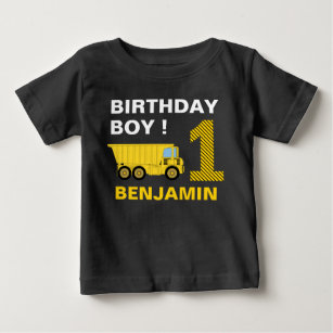 Truck Construction 1st Birthday Party Baby T-Shirt