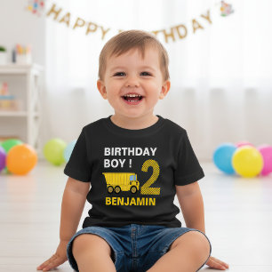Truck Construction 2nd Birthday Party Baby T-Shirt