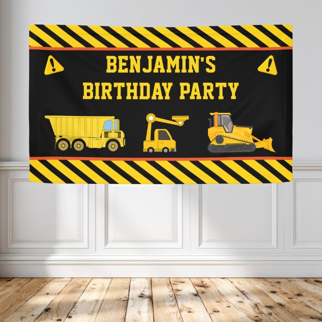 Truck Construction Birthday Party Banner (Creator Uploaded)