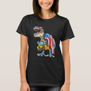 Truck Construction Rex Dinosaur Kids Boys 4th Of J T-Shirt