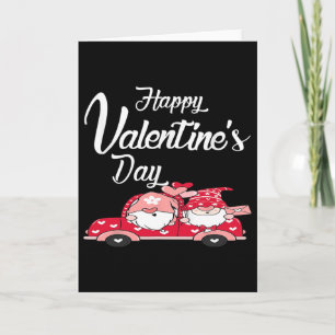 Truck Couple Red Truck With Hearts Happy Valentine Card