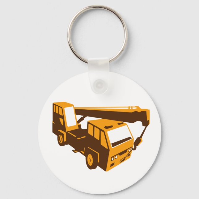 truck crane cartage hoist retro key ring (Front)