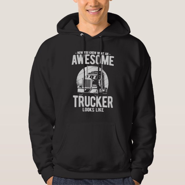 Truck Diesel Highway Best Job Money Truck Driver T Hoodie (Front)