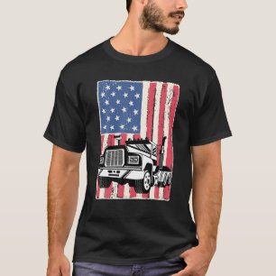 Truck Driver American Flag Trucker Gift T-Shirt