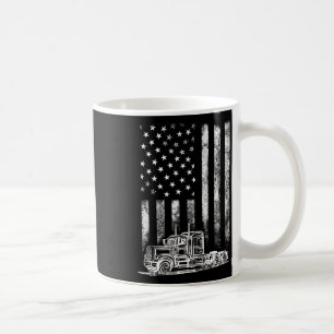 Truck Driver American Flag Trucker Vintage Men Wom Coffee Mug