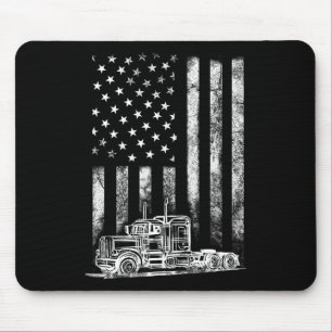 Truck Driver American Flag Trucker Vintage Men Wom Mouse Pad