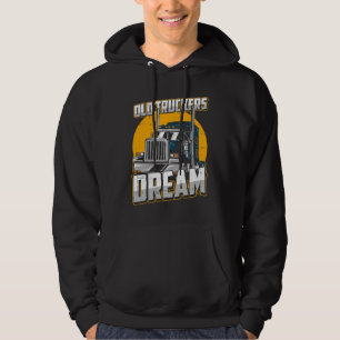 Truck Driver Big Rig Trucking Old Man Trucker Hoodie