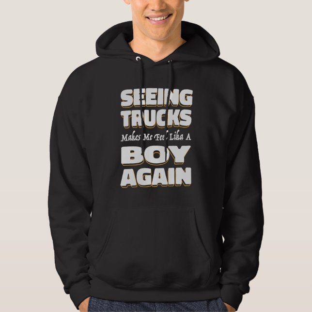 Truck Driver Boy Trucking Big Rig  Old Man Trucker Hoodie (Front)