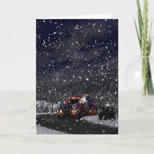 Truck Driver Christmas Holiday Card