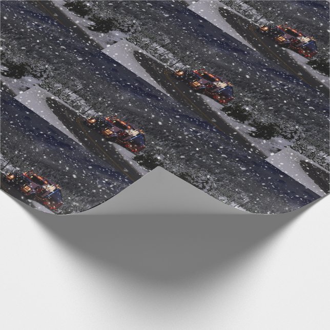 Truck Driver Christmas Wrapping Paper (Corner)
