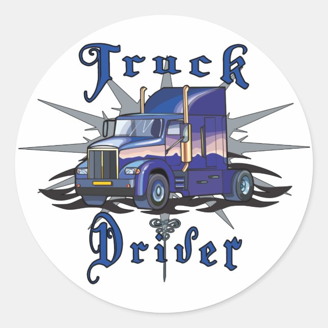 Truck Driver Classic Round Sticker (Front)