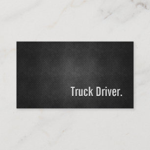 Truck Driver Cool Black Metal Simplicity Business Card