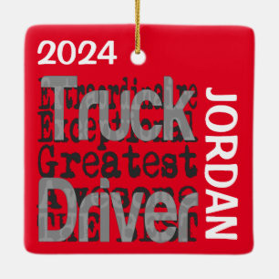 Truck Driver Extraordinaire CUSTOM Ceramic Ornament