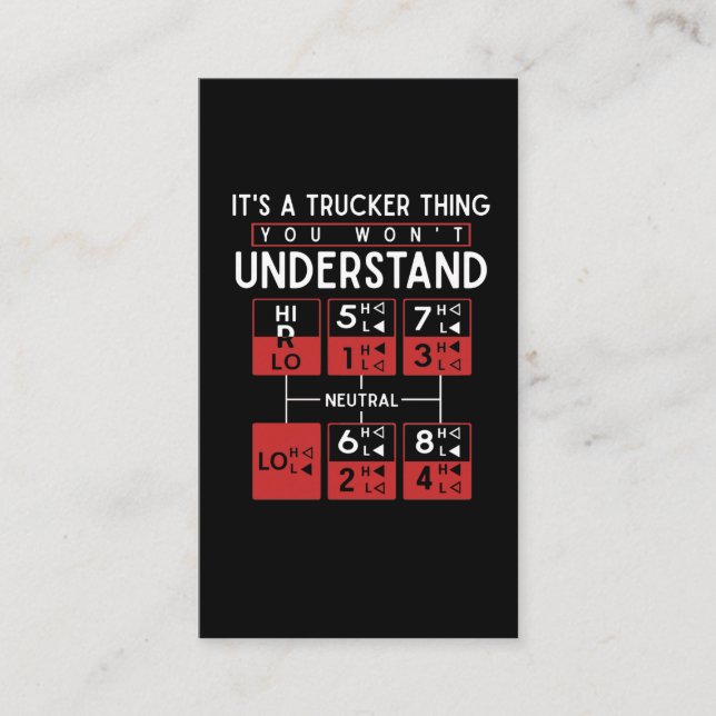 Truck Driver Funny Trucker Saying Business Card (Front)