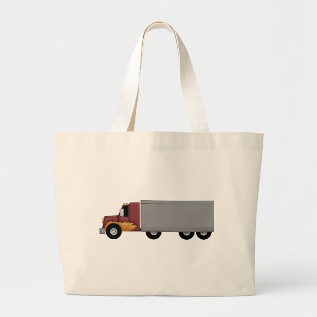 Truck Driver Large Tote Bag (Front)