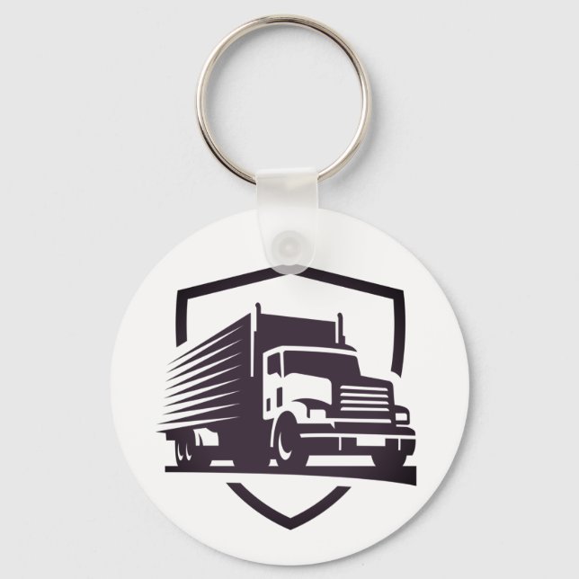 Truck Driver Logo Button Keychain (Front)