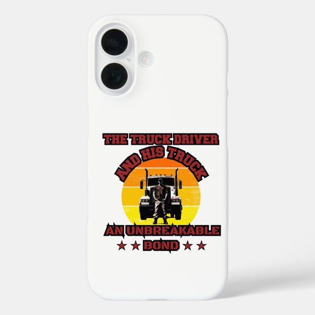 Truck Driver Male Strong Road Bond Pride Design Case-Mate iPhone Case (Back)