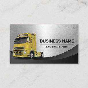 Truck Driver Metal Professional Transportation Business Card