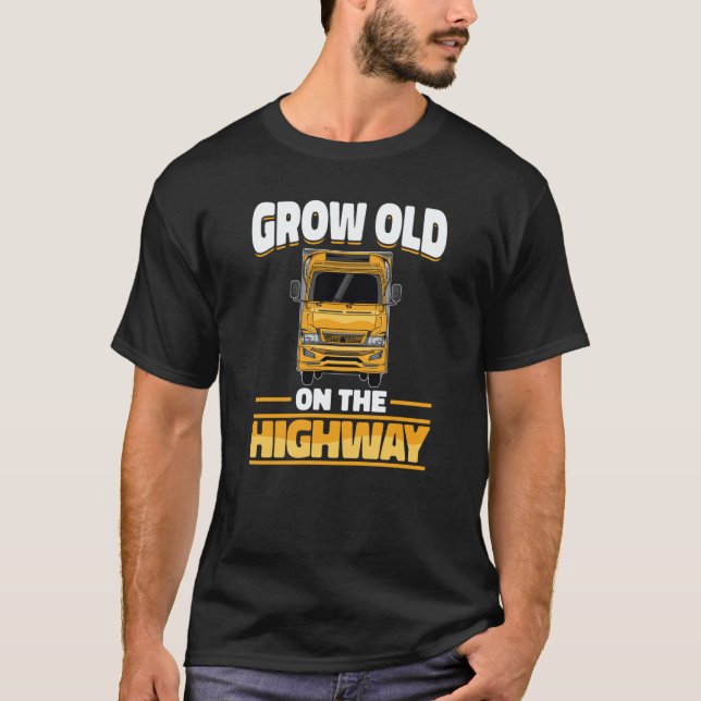 Truck Driver Rig Trucking  Old Man Trucker T-Shirt (Front)