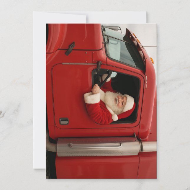 Truck Driver Santa Holiday Card (Front)