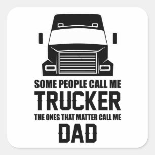 Truck Driver Trucker Love Trucks Funny Lorry Gift Square Sticker