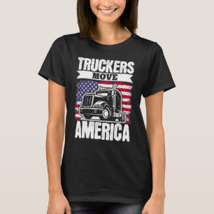 Truck Driver Usa Flag I Support Truckers Freedom C T-Shirt