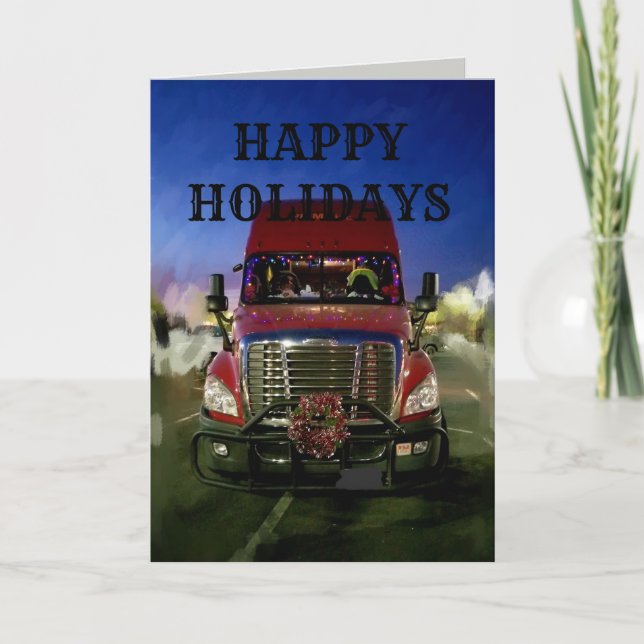 Truck Driver's Holiday Card (Front)