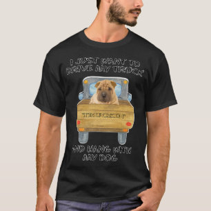 Truck Driving Dog Chinese Shar-Pei T-Shirt