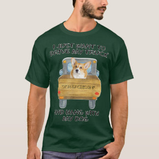 Truck Driving Dog Corgi T-Shirt