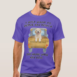 Truck Driving Dog Golden retriever love 2 T-Shirt