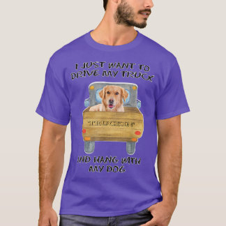 Truck Driving Dog Golden Retriever  T-Shirt