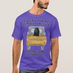 Truck Driving Dog Gordon Setters  T-Shirt