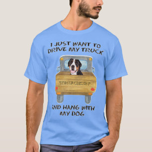 Truck Driving Dog Greater Swiss Mountain Dog  T-Shirt