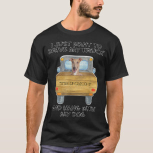 Truck Driving Dog Greyhound  T-Shirt