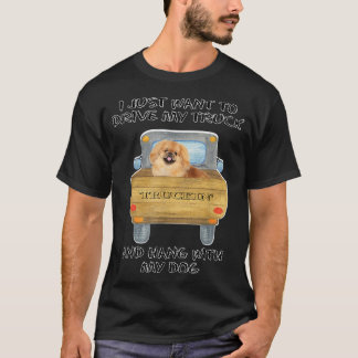 Truck Driving Dog Pekingese T-Shirt