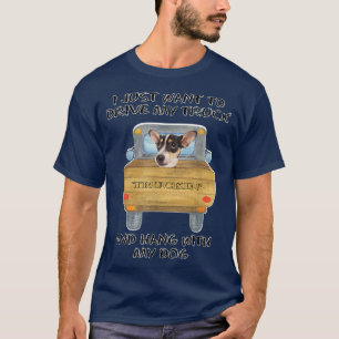 Truck Driving Dog Rat Terrier T-Shirt
