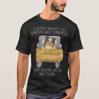 Truck Driving Dog Shetland Sheepdog T-Shirt
