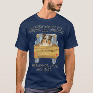 Truck Driving Dog Shetland Sheepdog T-Shirt